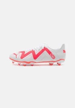 Puma Future Play Fg/Ag - Fotballsko - White/Fire Orchid
