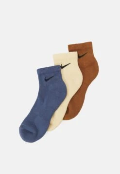 Nike Performance Everyday Plus Cush Ankle Unisex 3 Pack- Sportssokker - Diffused Blue/Pale Vanilla/Ale Brown