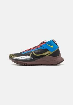 Nike Performance React Pegasus 4 Gtx - Løpesko For Mark - Black/Vivid Sulfur/Light Photo Blue/Track Red/Burgundy Crush