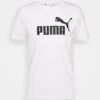 Puma Logo Tee - T-Shirts Med Print - White