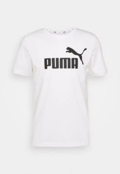 Puma Logo Tee - T-Shirts Med Print - White