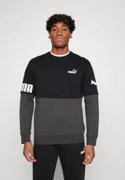 Puma Power Colorblock Crew- Sweatshirt - Black