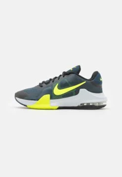 Nike Performance Air Max Impact 4 - Basketballsko - Black/Volt/Armory Navy/Pure Platinum
