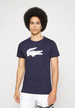 Lacoste Sport Big Logo - T-Skjorte Til Trening - Navy Blue/White